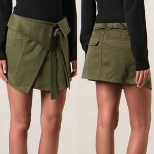 Isabel Marant Green Jaci Foldover Wrap Mini Skirt